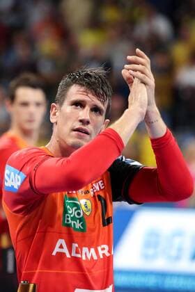 Andre Schmid Andy Schmid RNL 2 Rejoicing after the final whistle Victory Winner Jubilant Cheer Joy Optimistic Action Action Single shot Handball Champions League Rhein Neckar Löwen Barca Lassa xozx