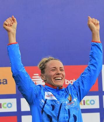 Belarusian Anastasiya Propenko celebrates after win the first place in the women s individual category of the Modern pentathlon moderner Fünfkampf World Championships, in Mexico City, Mexico, 12 September 2018. Modern Pentathlon World Championships in Mexico City !ACHTUNG: NUR REDAKTIONELLE NUTZUNG!  Copyright: xMarioxGuzmanx MEX47 20180913-636724023057162390