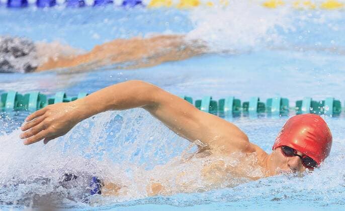 British James Cooke participates in the individual men s swimming final during the World Modern pentathlon moderner Fünfkampf Championships, in Mexico City, Mexico, 13 September 2018. World Modern Pentathlon Championships in Mexico !ACHTUNG: NUR REDAKTIONELLE NUTZUNG!  Copyright: xMarioxGuzmanx MEX06 20180913-636724668064305667