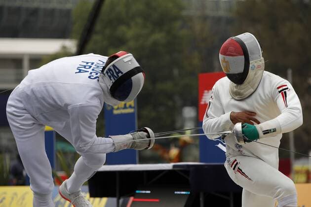 Valentin Prades (L) of France and Ahmed Hamed (R) of Egipt compete in the individual men s fencing final, during the World Modern pentathlon moderner Fünfkampf Championships, in Mexico City, Mexico, 13 September 2018. EPA Jose Mendez World Modern Pentathlon Championships in Mexico !ACHTUNG: NUR REDAKTIONELLE NUTZUNG!  Copyright: xJosexMendezx MEX21 20180913-636724760924036796