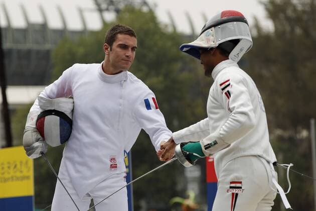 Valentin Prades (L) of France and Ahmed Hamed (R) of Egipt compete in the individual men s fencing final, during the World Modern pentathlon moderner Fünfkampf Championships, in Mexico City, Mexico, 13 September 2018. EPA Jose Mendez World Modern Pentathlon Championships in Mexico !ACHTUNG: NUR REDAKTIONELLE NUTZUNG!  Copyright: xJosexMendezx MEX21 20180913-636724762204826234