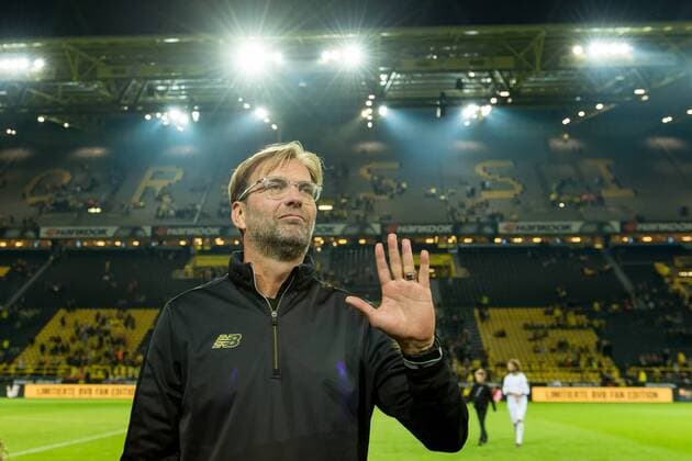 Dortmund Germany 07 09 2018 Farewell match Roman Weidenfeller Coach Juergen Klopp Liverpool gestures DeFodi001
