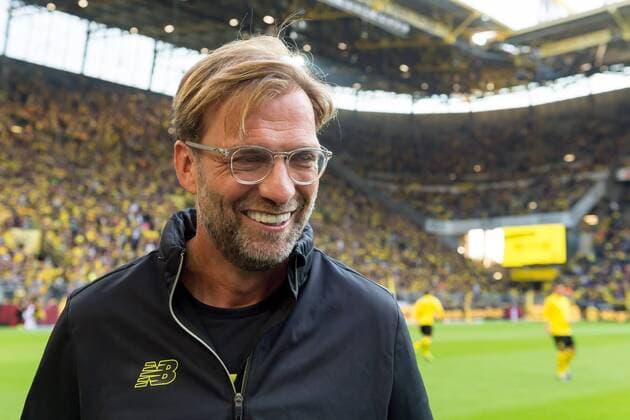 Dortmund Germany 07 09 2018 Farewell game Roman Weidenfeller Coach Juergen Klopp Liverpool laughs laugh DeFodi001
