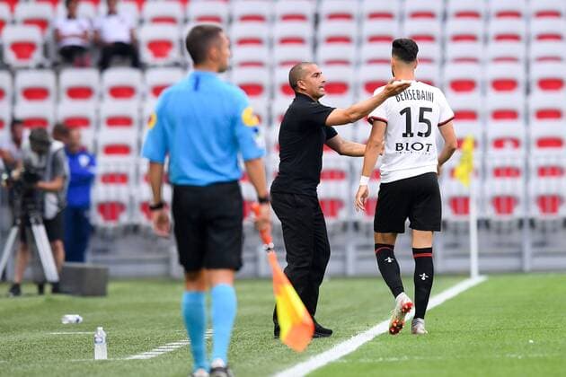 SABRI LAMOUCHI (ENTRAINEUR RENNES) FOOTBALL : Nice vs Rennes - Ligue 1 Conforama - 14 09 2018 FEP Panoramic 