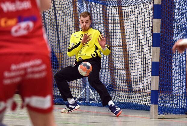 14 09 2018 xpsx Handball 3 Liga HSG Hanau HSG Rodgau Nieder Roden v 1 Sebastian Schermuly Hanau Hanau Hessen Germany DEU