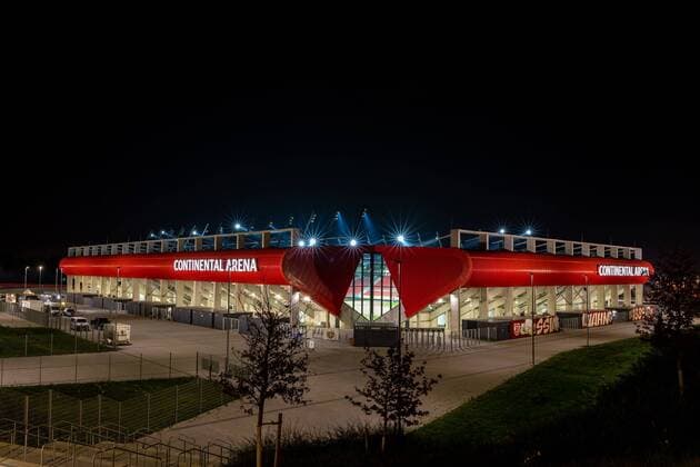 14 09 2018 Soccer GER Season 2018 2019 2 Bundesliga 5 Gameday SSV Jahn Regensburg SG Dynamo Dresden Exterior view of the Continental Arena after the match DFL REGULATIONS PROHIBIT ANY USE OF PHOTOGRAPH AS IMAGE SEQUENCES AND OR QUASI VIDEO