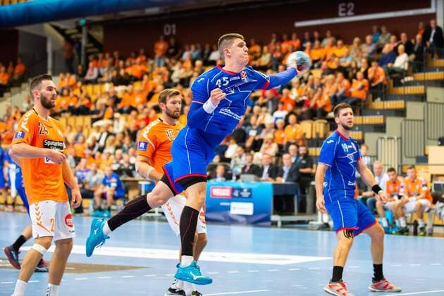 180915 Meshkov At Poteko during the handball match in the Champions League between Kristianstad and Meshkov Brest on September 15, 2018 in Kristianstad  Copyright: AvdoxBilkanovic BB180915AB028