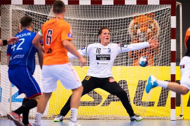 180915 Kristianstads murderer Richard Kappelin during the Champions League match between Kristianstad and Meshkov Brest on September 15, 2018 in Kristianstad  Copyright: AvdoxBilkanovic BB180915AB072