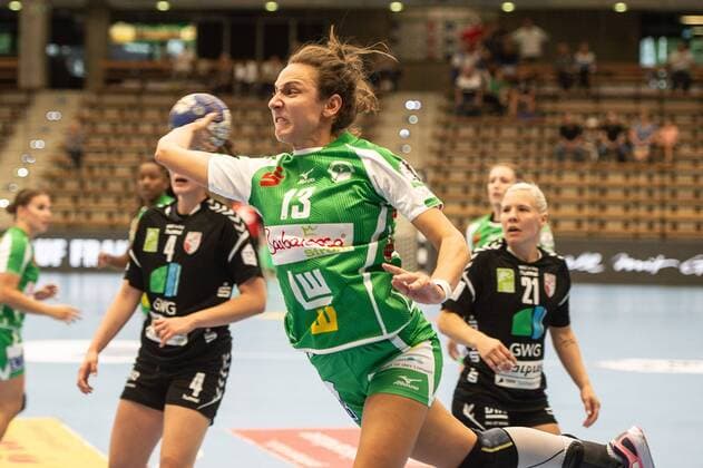 Iris Guberinic Frisch On Women 13 Frisch Auf Göppingen vs. SV Union Halle Neustadt Handball Women 1 Bundesliga 15 09 2018 Frisch Auf Göppingen vs. SV Union Halle Neustadt Handball Women 1 Bundesliga 15 09 2018 Göppingen Copyright: xEIBNER Michael_Schmidtx EP_MST