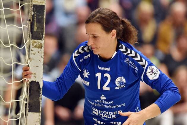 Manuela Bruetsch Torfrau HSG Bad Wildungen Vipers Handball 1 Bundesliga Women HSG Bad Wildungen Vipers vs Neckarsulmer Sport Union 15 09 2018 Handball 1 Bundesliga Women HSG Bad Wildungen Vipers vs Neckarsulmer Sport Union 15 09 2018 Bad Wildungen Copyright: xEIBNER RolandxSippelx EP_RSL