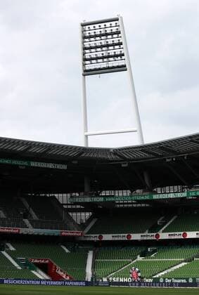 16 09 2018 Football Season 2018 2019 1 Football Bundesliga 03 Gameday SV Werder Bremen SVW 1 FC Nuremberg Nuernberg FCN Club DaMa regulations prohibit any use of photographs as image sequences or quasi video Symbolbild Symbolfoto Feature Impression Floodlight mast in the Weserstadion