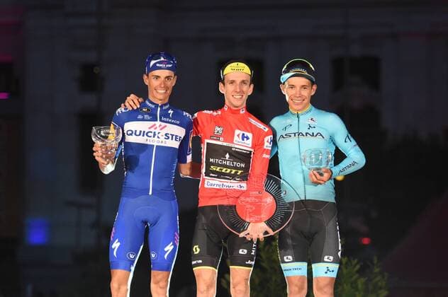 16-09-2018 Vuelta A Espana; Tappa 21 Alcorcon - Madrid; 2018, Mitchelton - Scott; 2018, Quick Step - Floors; 2018, Astana; Yates, Simon; Mas, Enric; Lopez Moreno, Miguel Angel; Madrid; 