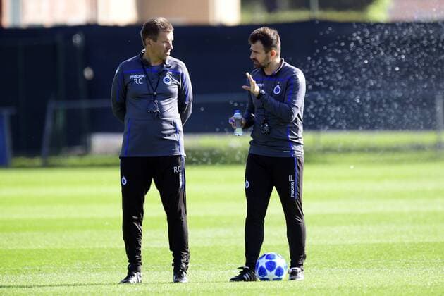 Ivan Leko head coach of Club Brugge talking to Rudy Cossey assistant coach of Club Brugge FOOTBALL : Club Bruges - Ligue des Champions - 17 09 2018 PhotoNews Panoramic 