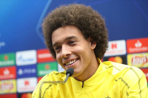 Dortmund s Axel Witsel pictured during a press conference PK Pressekonferenz of German soccer club Borussia Dortmund, Monday 17 September 2018 in Brugge. Tomorrow Dortmund will meet Belgian team Club Brugge KV on day one of the UEFA Champions League, in group A. BRUNOxFAHY  x05428273x