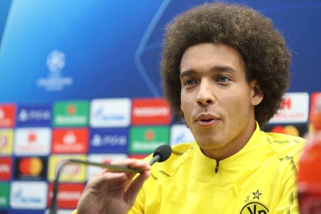 Dortmund s Axel Witsel pictured during a press conference PK Pressekonferenz of German soccer club Borussia Dortmund, Monday 17 September 2018 in Brugge. Tomorrow Dortmund will meet Belgian team Club Brugge KV on day one of the UEFA Champions League, in group A. BRUNOxFAHY  x05428285x
