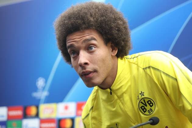 Dortmund s Axel Witsel pictured during a press conference PK Pressekonferenz of German soccer club Borussia Dortmund, Monday 17 September 2018 in Brugge. Tomorrow Dortmund will meet Belgian team Club Brugge KV on day one of the UEFA Champions League, in group A. BRUNOxFAHY  x05428289x