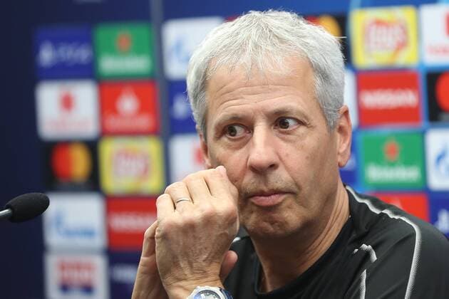 Dortmund s head coach Lucien Favre pictured during a press conference PK Pressekonferenz of German soccer club Borussia Dortmund, Monday 17 September 2018 in Brugge. Tomorrow Dortmund will meet Belgian team Club Brugge KV on day one of the UEFA Champions League, in group A. BRUNOxFAHY  x05428292x