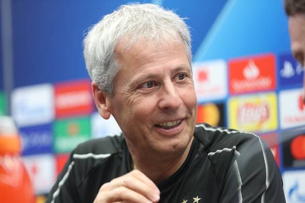 Dortmund s head coach Lucien Favre pictured during a press conference PK Pressekonferenz of German soccer club Borussia Dortmund, Monday 17 September 2018 in Brugge. Tomorrow Dortmund will meet Belgian team Club Brugge KV on day one of the UEFA Champions League, in group A. BRUNOxFAHY  x05428299x