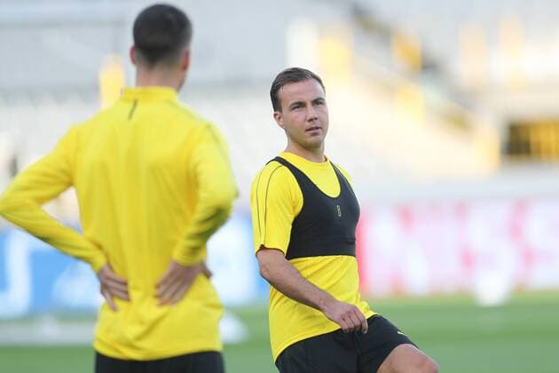 Dortmund s Mario Gotze pictured during a training session of German soccer club Borussia Dortmund, Monday 17 September 2018 in Brugge. Tomorrow Dortmund will meet Belgian team Club Brugge KV on day one of the UEFA Champions League, in group A. BRUNOxFAHY  x05428310x
