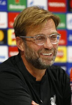 17th September 2018, Anfield, Liverpool, England; UEFA Champions League football, Liverpool versus Paris St Germain, ; Liverpool manager Jurgen Klopp speaking to the media at Anfield during today s press conference PK Pressekonferenz ahead of tomorrow s Champions League match against Paris Saint-Germain  ActionPlus12063464 AlanxMartin