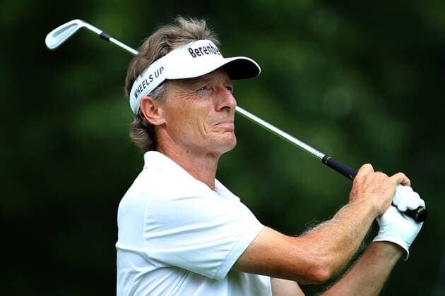 September 16, 2018 - Grand Blanc, Michigan, USA - Bernhard Langer of Munich, Germany follows his shot from the 3rd tee during the final round of the The Ally Challenge golf tournament presented by McLaren at Warwick Hills Golf & Country Club in Grand Blanc, MI, USA Sunday, September 16, 2018. The Ally Challenge - Final Round  - ZUMAn230 20180916_zaa_n230_645 Copyright: xAmyxLemusx