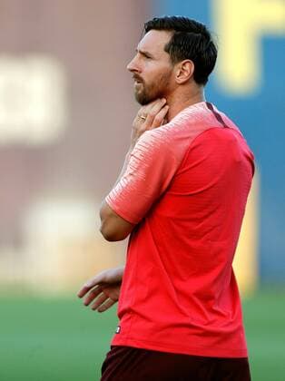 FC Barcelona Barca s Argentinian striker Lionel Messi participates in a training session of the team before the first round of the UEFA Champions League, in which PSV Eindhoven and FC Barcelona will play at the Camp Nou stadium, in Barcelona, Catalonia, Spain, 17 September 2018. FC Barcelona s training session !ACHTUNG: NUR REDAKTIONELLE NUTZUNG!  Copyright: xEnricxFontcubertax SJD04 20180917-636728122169539218