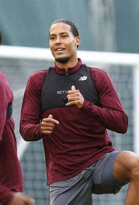 17th September 2018, Anfield, Liverpool, England; UEFA Champions League football, Liverpool versus Paris St Germain, open training session; Virgil van Dijk of Liverpool ahead of tomorrow s Champions League match against Paris Saint-Germain  ActionPlus12063483 AlanxMartin