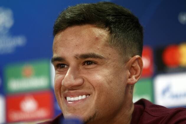 Rueda de prensa de Coutinho antes del partido de Champions League contra el PSV. Valverde attends press conference PK Pressekonferenz before the Champions League match against PSV. 