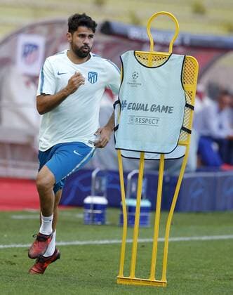 Entrenamiento del Atletico en Monaco antes del partido de Liga de Campeones. En la imagen, Diego Costa. Atletico training session in Monaco before Champions League match. In this picture, Diego Costa. 