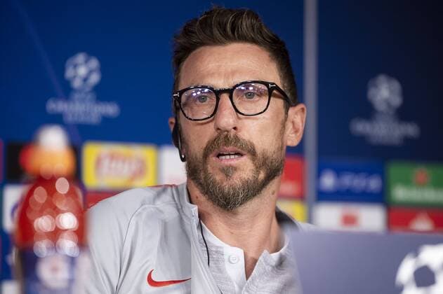 Coach Eusebio Di Francesco of Roma during press conference PK Pressekonferenz the day before Champions League match between Real Madrid and Roma at Santiago Bernabeu Stadium in Madrid, Spain. September 18, 2018.  (2664008)