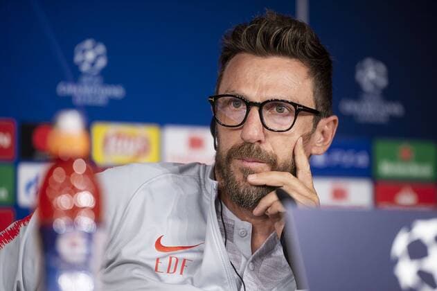 Coach Eusebio Di Francesco of Roma during press conference PK Pressekonferenz the day before Champions League match between Real Madrid and Roma at Santiago Bernabeu Stadium in Madrid, Spain. September 18, 2018.  (2670010)