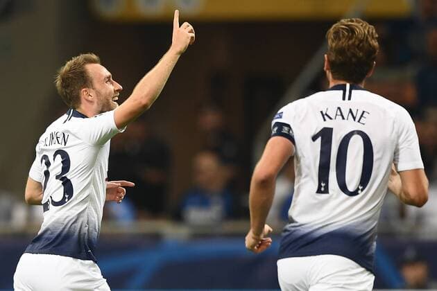 Mg Milano 18 09 2018 - Champions League Inter-Tottenham foto Matteo Gribaudi Image nella foto: esultanza gol Christian Eriksen 