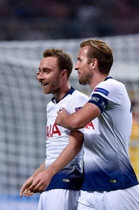 Christian Eriksen of Tottenham Hotspur celebrates scoring first goal during the UEFA Champions League Group B match between Inter Milan and Tottenham Hotspur at Stadio San Siro, Milan, Italy on 18 September 2018. Copyright: xGiuseppexMaffiax 2101
