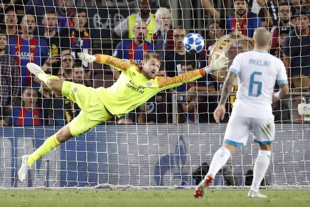 BARCELONA, 18-09-2018, Stadium Nou Camp, season 2018 2019, Champions League football. PSV keeper Jeroen Zoet during the match FC Barcelona Barca - PSV . Barcelona - PSV  x2474930x