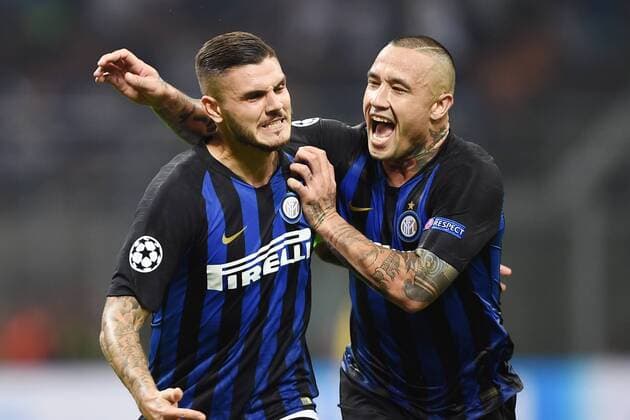Fußball, CL, Inter Mailand - Tottenham Hotspur Db Milano 18 09 2018 - Champions League Inter-Tottenham foto Daniele Buffa Image nella foto: esultanza gol Mauro Icardi 