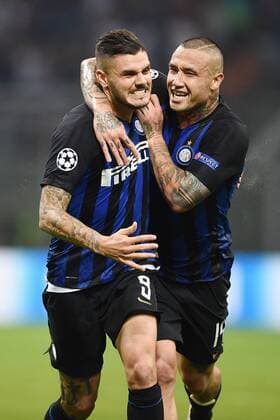 Fußball, CL, Inter Mailand - Tottenham Hotspur Db Milano 18 09 2018 - Champions League Inter-Tottenham foto Daniele Buffa Image nella foto: esultanza gol Mauro Icardi 