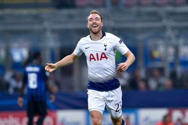 September 18, 2018 - Christian Eriksen of Tottenham Hotspur celebrates scoring first goal during the UEFA Champions League Group B match between Inter Milan and Tottenham Hotspur at Stadio San Siro, Milan, Italy on 18 September 2018. Giuseppe Maffia. Soccer: Champions League - Inter Milan v Tottenham - ZUMAa181 20180918_zaa_a181_047 Copyright: xAFP7x