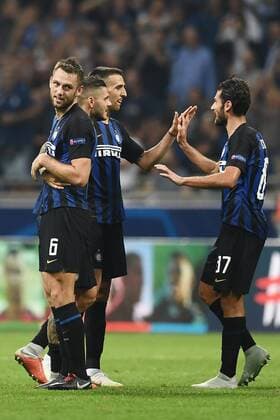 Mg Milano 18 09 2018 - Champions League Inter-Tottenham foto Matteo Gribaudi Image nella foto: esultanza a fine gara Inter 