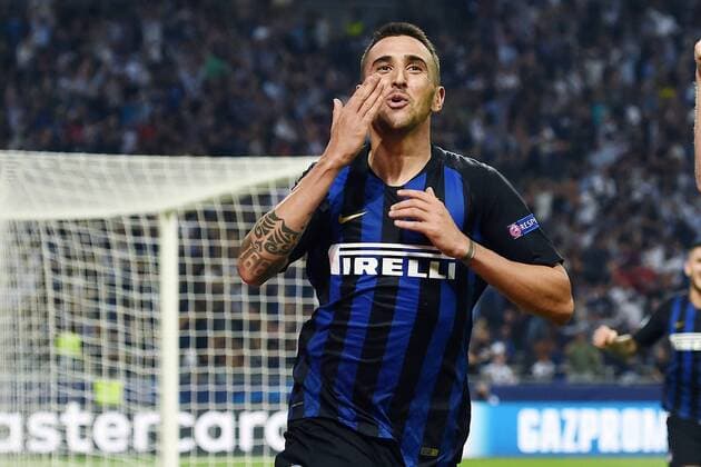Sport Bilder des Tages Fußball, CL, Inter Mailand - Tottenham Hotspur Db Milano 18 09 2018 - Champions League Inter-Tottenham foto Daniele Buffa Image nella foto: esultanza gol Matias Vecino 