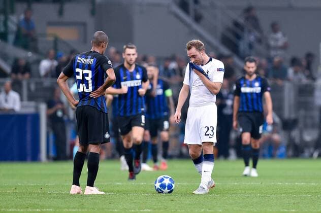 Fußball, CL, Inter Mailand - Tottenham Hotspur Christian Eriksen of Tottenham Hotspur looks dejected after Mauro Icardi of Inter Milan scored first goal during the UEFA Champions League Group B match between Inter Milan and Tottenham Hotspur at Stadio San Siro, Milan, Italy on 18 September 2018. Copyright: xGiuseppexMaffiax 2101
