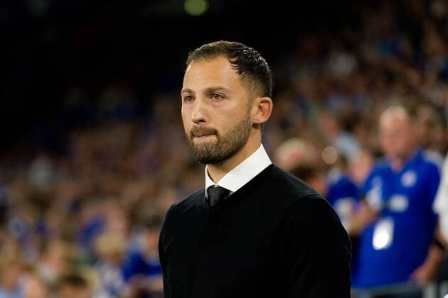 Gelsenkirchen Germany 18 09 2018 UEFA Champions League 2018 19 Season Group Stage Group D 1 Gameday FC Schalke 04 FC Porto Coach Domenico Tedesco S04 is watching DeFodi053
