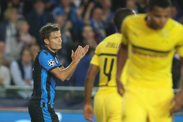 Club s Jelle Vossen pictured during a game between Belgian soccer team Club Brugge KV and German club Borussia Dortmund, in Brugge, Tuesday 18 September 2018, day one of the UEFA Champions League, in group A. BRUNOxFAHY  x05428688x