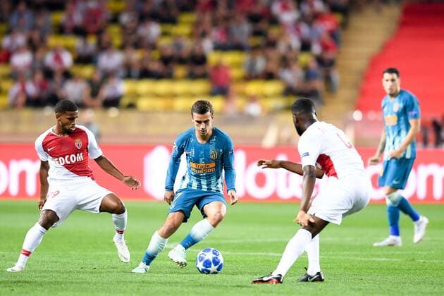 07 ANTOINE GRIEZMANN (atl) - 29 SAMUEL GRANDSIR (MONA) FOOTBALL : Monaco vs Atletico Madrid - Ligue des Champions - 18 09 2018 FEP Panoramic 
