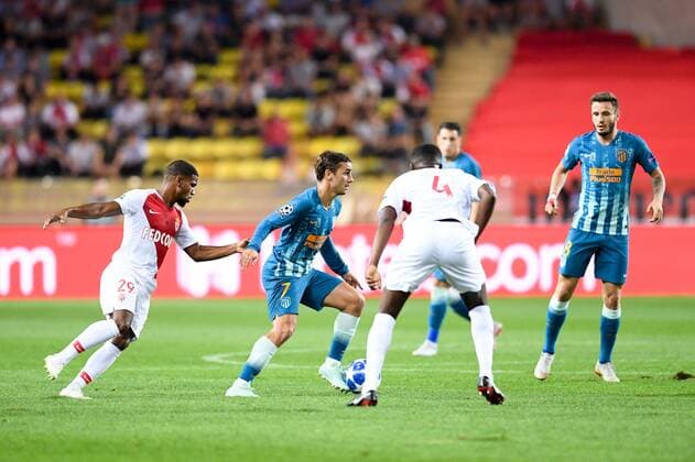 07 ANTOINE GRIEZMANN (atl) - 29 SAMUEL GRANDSIR (MONA) FOOTBALL : Monaco vs Atletico Madrid - Ligue des Champions - 18 09 2018 FEP Panoramic 