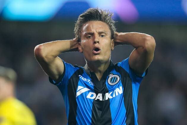 Club s Jelle Vossen reacts during a game between Belgian soccer team Club Brugge KV and German club Borussia Dortmund, in Brugge, Tuesday 18 September 2018, day one of the UEFA Champions League, in group A. BRUNOxFAHY  x05428701x