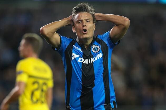 Sport Bilder des Tages Club s Jelle Vossen reacts during a game between Belgian soccer team Club Brugge KV and German club Borussia Dortmund, in Brugge, Tuesday 18 September 2018, day one of the UEFA Champions League, in group A. BRUNOxFAHY  x05428703x