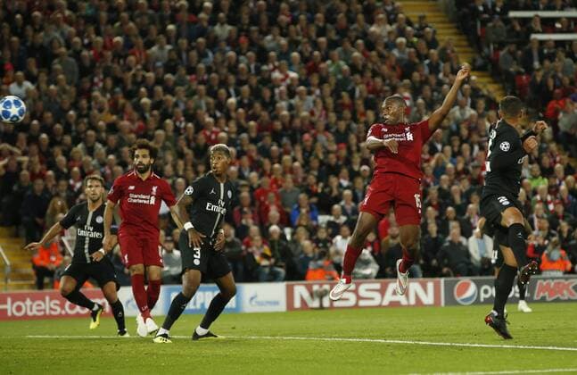 Liverpool forward Daniel Sturridge scores the first goal during the UEFA Champions League - Group C match at the Anfield Stadium, Liverpool. Picture date 18th September 2018. Picture credit should read: Andrew Yates Sportimage EDITORIAL USE ONLY. No use with unauthorised audio, video, data, fixture lists, club league logos or live services. Online in-match use limited to 120 images, no video emulation. No use in betting, games or single club league player publications.