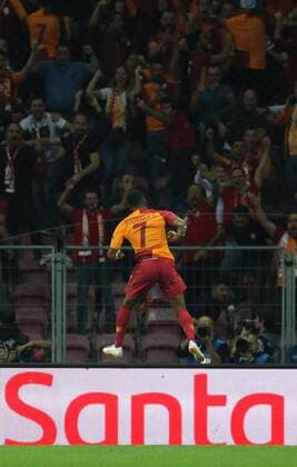 Galatasaray™s Garry Rodrigues celebrate his goal during Galatasaray - Lokomotiv Moskova UEFA Champions League Game at Turk Telekom Arena, 18th of Sept. 2019.  Copyright: TolgaxAdanali 16117690