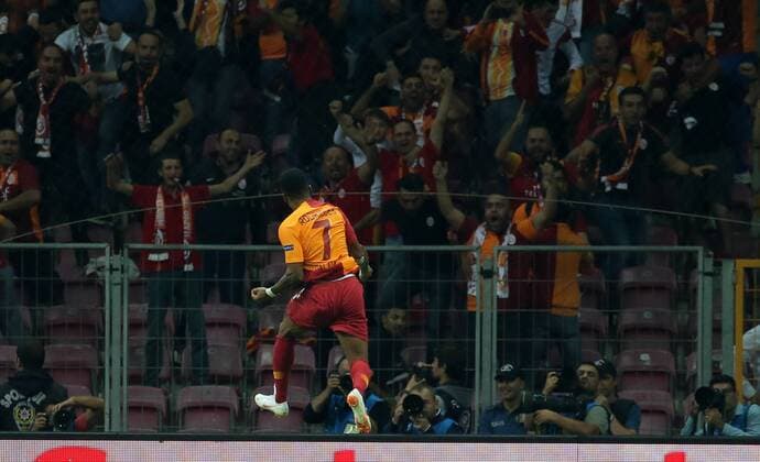Galatasaray™s Garry Rodrigues celebrate his goal during Galatasaray - Lokomotiv Moskova UEFA Champions League Game at Turk Telekom Arena, 18th of Sept. 2019.  Copyright: TolgaxAdanali 16117691