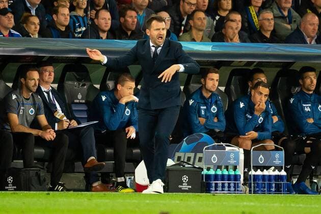 Bruegge Belgium 18 09 2018 UEFA Champions League 2018 19 Season Preliminary Round Group Stage Group A 1 Gameday Club Bruegge BV Borussia Dortmund Coach Ivan Leko Bruegge gestures to DeFodi001